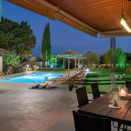 Ethria Pool Villa With Heated Jacuzzi Afantou Bagian luar foto