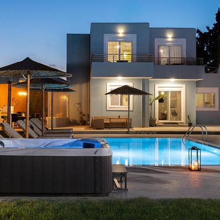 Ethria Pool Villa With Heated Jacuzzi Afantou Bagian luar foto